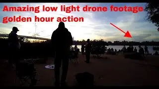4K NYC Drone Footage Grand Ferry Park Golden Hour