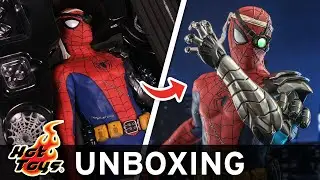 Hot Toys Spider-Man Cyborg Suit Figure Unboxing | Sideshow First Look