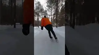 LONGEST Forest Ice Skating Trail 😱🔥 #iceskating #trail #speed #freestyle #shorts