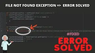 FileNotFound Exception  - Flutter error [100% solved]