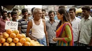 the olderst man is selling mango