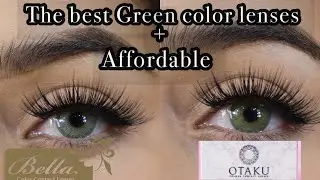 The most Natural Green color contacts lenses | Bella Emerald Green, Otaku Green olive