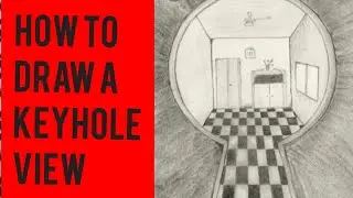 Looking Through A Keyhole Drawing/ Keyhole view/ AV Speaking Art