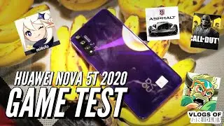 Huawei Nova 5T 2020 Game Test (Call of Duty Mobile, Asphalt 9, Brawlhalla, Genshin Impact Gameplay)