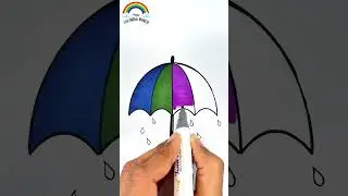 Colorful Umbrella Coloring #coloringpages #umbrella #shorts