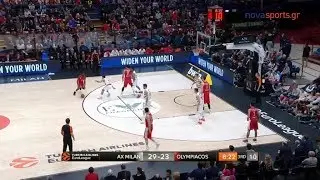 Αρμάνι Μιλάνο - Ολυμπιακός 66-57 Highlights Euroleague 26η αγ. {14.3.2019}