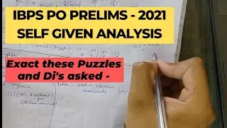 IBPS PO PRE 2021 -  Self Given analysis - Moderate tha lekin or attempt ho skte the ..