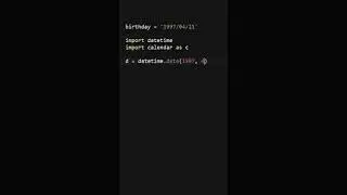 How to get the day of week of your birthday in Python