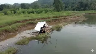 CAM FISHING Ep.58 | Mancing di Rangon Bekas! sawah Terendam, Sambil Bakar ikan di Saung Sawah