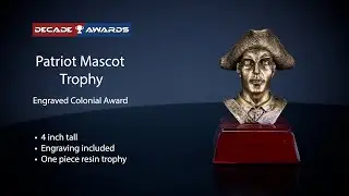 Patriot Mascot Trophy &ndash; Personalized Sculptured Patriot Award 4