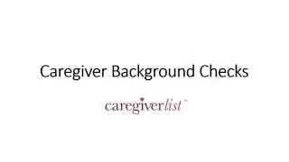 Caregiver Background Checks