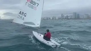Rowing forward by trimming fast #ilca