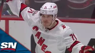 Sebastian Aho And Jesper Fast Combine To Score Twice In 37 seconds vs. Vancouver Canucks