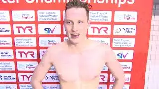 Luke Greenbank 100m Backstroke Post Race Interview | Swim England National Winter Champs 2017