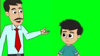 Green Screen Cartoon Actor.Father and Soon Animation. Green Screen cartoon effect.Cartoon Maker.