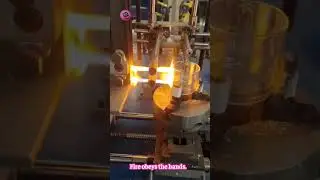 🔥 Molten Glass Transformed into a Cup Handle by Hand #GlassArt