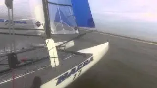 Nacra 17 mast test rotation arm and cunningham V1