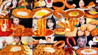 ULTIMATE KOREAN FOOD EATING SHOW || SPICY RICE CAKE TTEOKBBOKI 🆚 CREAM KIMCHI FRIED RICE MUKBANG 