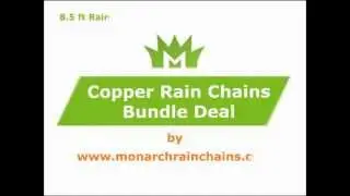 Pure Copper 8.5 ft. Hammer Cup Rain Chain Bundle by Monarch RainChains