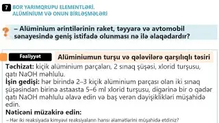 9-cu sinif Kimya Mövzu 7.Bor yarımqrupu elementləri.Alüminium və onun birləşmələri