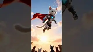 Super Cat vs Evil Wolf 🐺  Epic Animal Superhero Story #shorts #ai