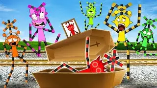 【 踏切アニメ 】Sprunki のスーパーマーケットの旅 🐱🐵🐯 FumiKiri Railroad Crossings Meme Animation