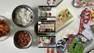 daily life as an artist | cooking, art market, movies, and packing orders