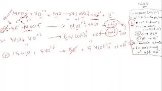 Redox reaction equation balance example