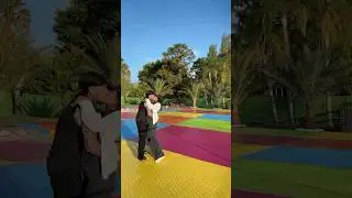 6ix9ine with his girlfriend Hallel Genesis on his new rainbow court