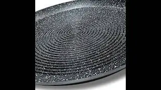 Promo de Plancha/Grill/Galeti&egrave;re Ronde Fa&ccedil;on Pierre Induction rev&ecirc;tement Antiadh&eacute;sif