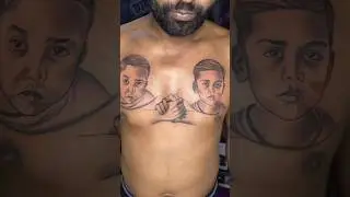 #chesttattoo #dadloveson #portraittattoo #handshake
