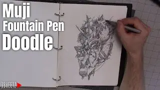 Muji Fountain Pen Doodle | Quick Flowing Ink