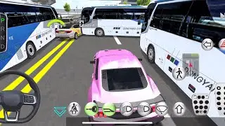 My new pink car stuck in bus accident in 3D driving class #gaming