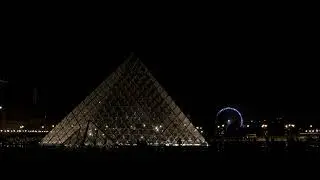 Louvre Museum at Night - Paris [ Free Stock Footage ]