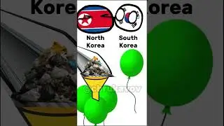 👹North Korea vs. South Korea - balloon war #shorts #memes #animation #countryballs #viral