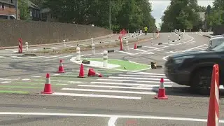 Parkside and Linden bike lane test project installation