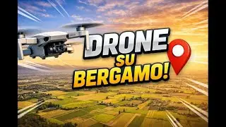 Bergamo vista dall'alto, volo con drone sui campi della provincia di Bergamo