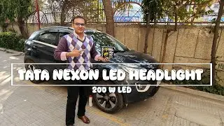 Tata Nexon Headlight LED upgrade | Tata Nexon modified 200w LED #carmods #tata #vlog #diy
