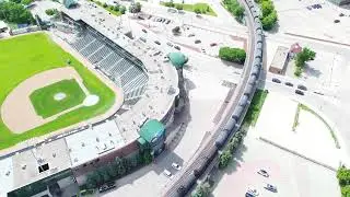 4K Drone Flight - The Forks, Train, uncut - Winnipeg Manitoba