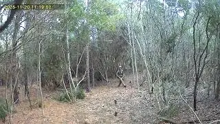 Caught my neighbor trespassing to illegally hunt on my posted property  right after cam went up.