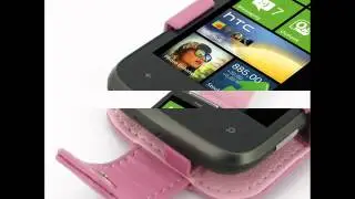 PDair Leather Case for HTC 7 Mozart T8698 - Flip Type (Petal Pink)