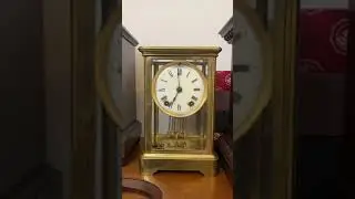 Antique Ansonia Crystal Regulator Clock Mercury Pendulum Beveled Glass Coil Gong