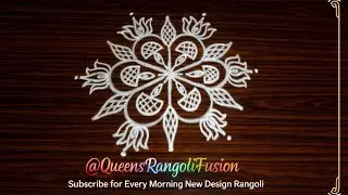 Easy White Powder Dots Rangoli Traditional Kolam Muggulu for Daily & Festival Decoration