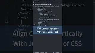 1 Line Of CSS to Align Content Vertically  | HTML CSS Tips #html #css