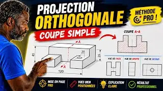 Projection orthogonale en dessin technique, dessin industriel, dessinTec Gil