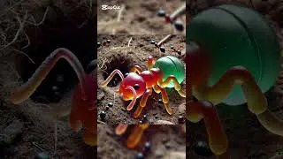 little ant find jolly and eating it #asmr #funny