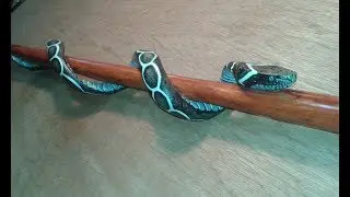 Snake walking stick wood carving project