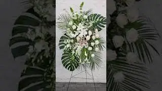 All white fresh flower standing spray