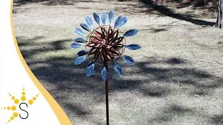 Sunnydaze Whirling Petals Metal Garden Wind Spinner - 48