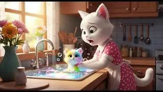 😲🌈Why Did the Kitten Become Colorful? | Cute Cat Cartoon #aicat #cartoon #shorts